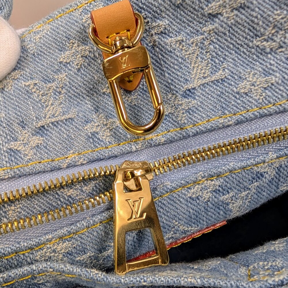 Louis Vuitton "Sky Denim" Braided Denim OnTheGo PM Tote Bag - Picture 9 of 15